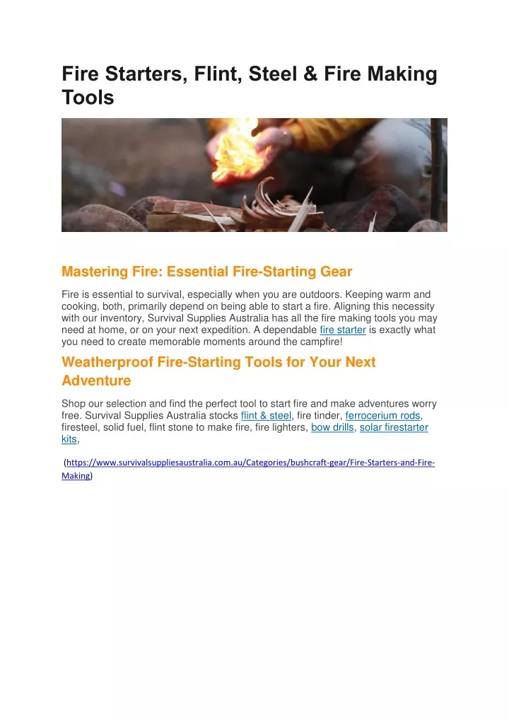 fire starters flint steel fire making tools