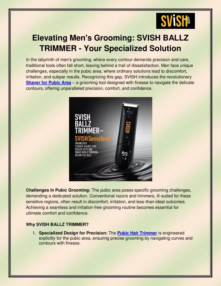 elevating men s grooming svish ballz trimmer your