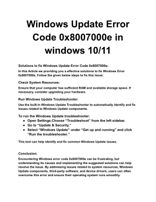 Windows Update Error Code 0x8007000e in windows 10_11
