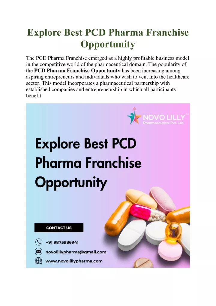 explore best pcd pharma franchise opportunity