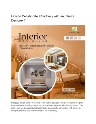 How to Collaborate Effectively with an Interior Designer