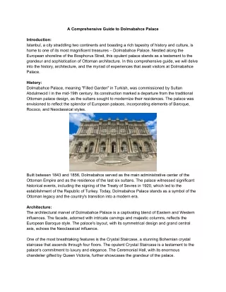 a comprehensive guide to dolmabahce palace