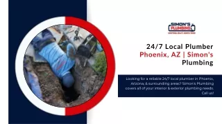 247 Local Plumber Phoenix, AZ  Simon's Plumbing