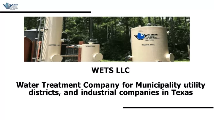 wets llc water treatment company for municipality