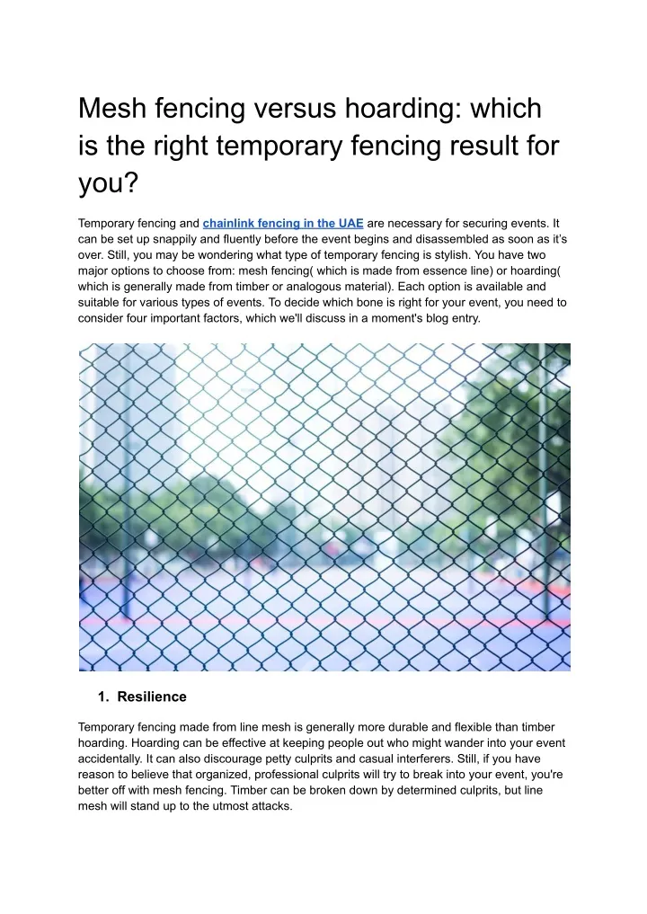 mesh fencing versus hoarding which is the right