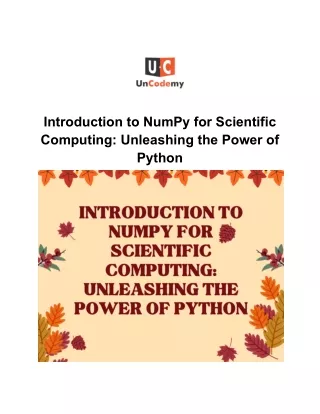 Introduction to NumPy for Scientific Computing_ Unleashing the Power of Python