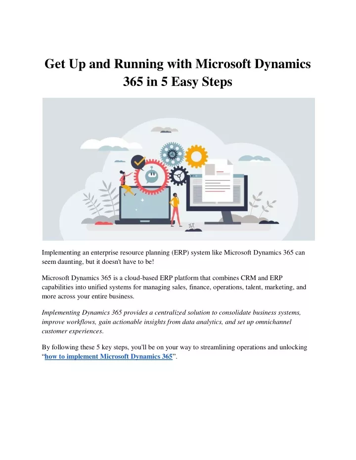 get up and running with microsoft dynamics