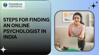 Steps for Finding an Online Psychologist in India