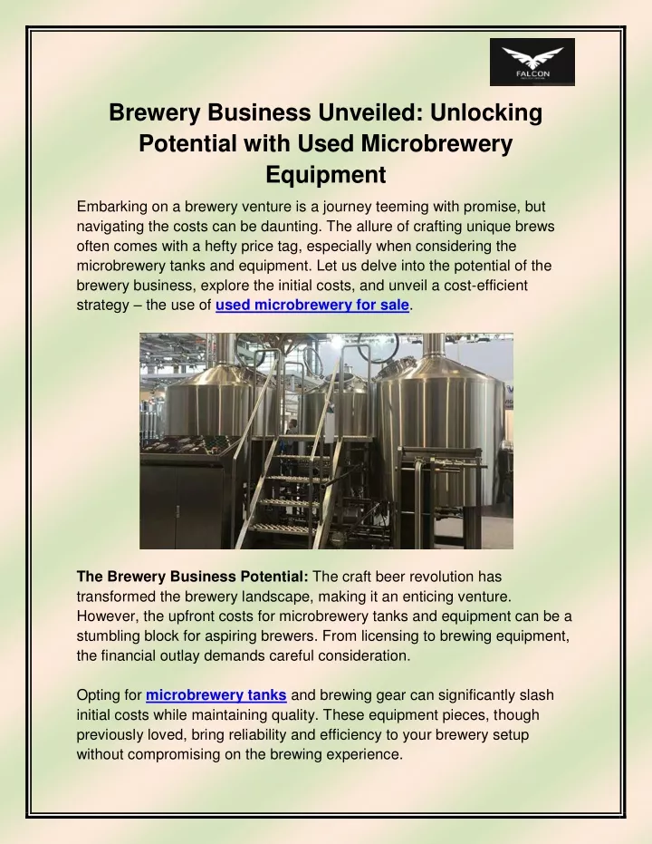 brewery business unveiled unlocking potential