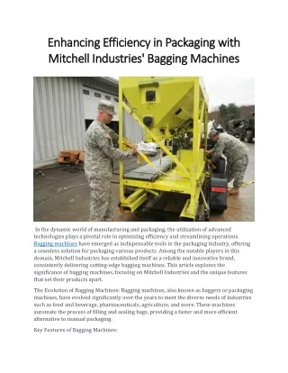 Enhancing Efficiency in Packaging with Mitchell Industries'