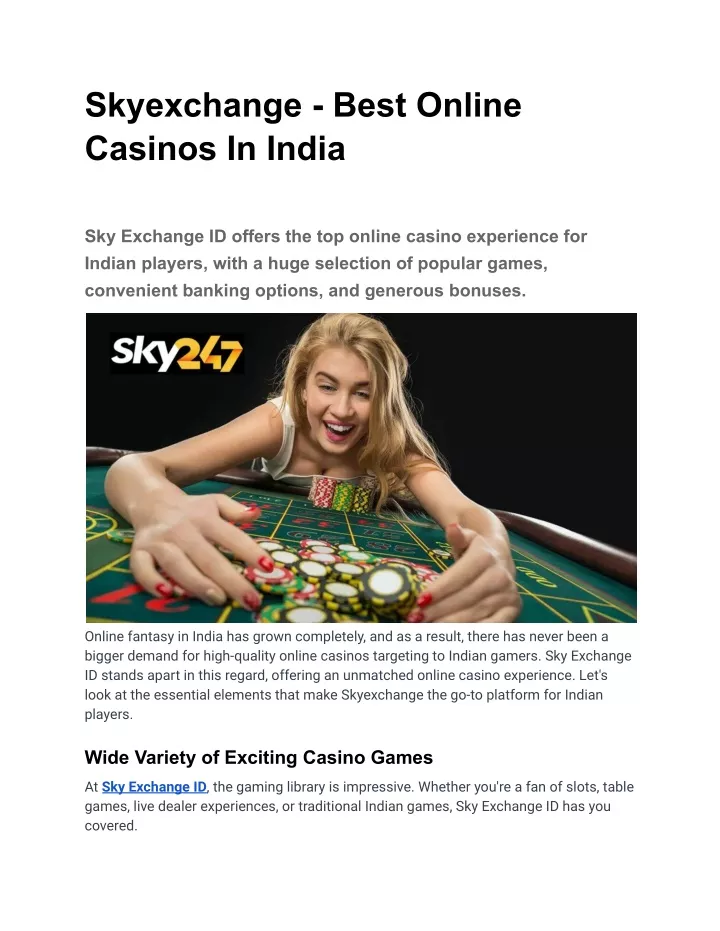 skyexchange best online casinos in india