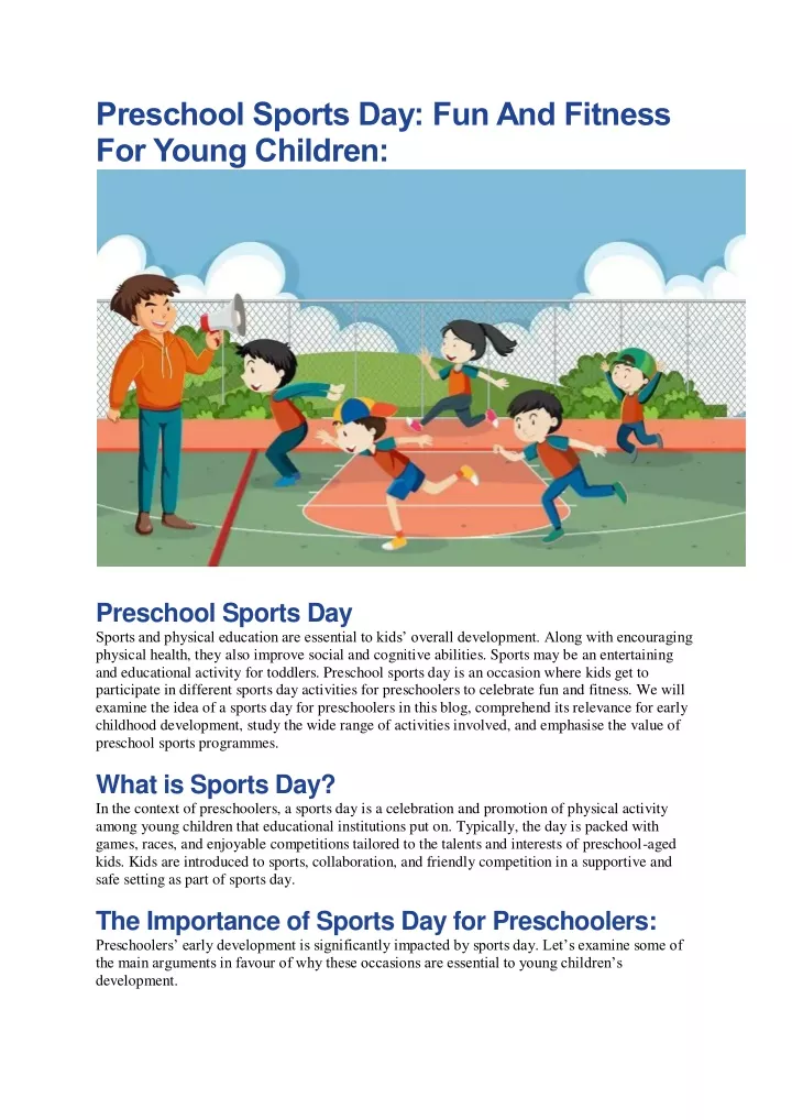 preschool sports day fun and fitness for young