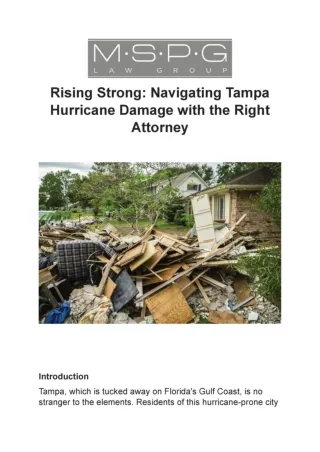 Rising Strong: Navigating Tampa Hurricane Damage with the Right Attorney