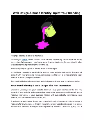 Web Design & Brand Identity Uplift Your Branding