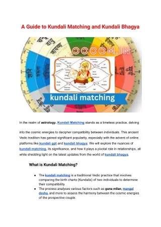 A Guide to Kundali Matching and Kundali Bhagya