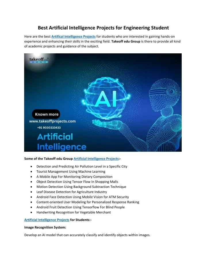 best artificial intelligence projects
