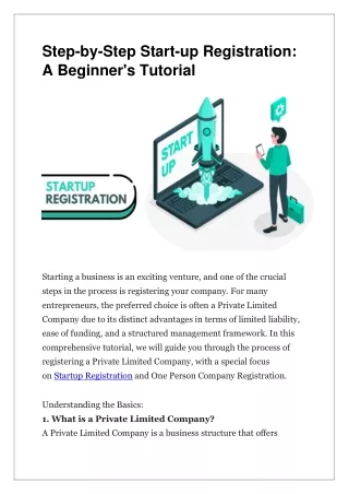 step by step start up registration a beginner