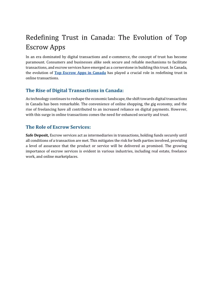 redefining trust in canada the evolution