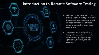 Introduction to Remote Software Testing