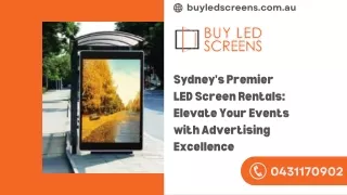 Sydney's Premier LED Screen Rentals Elevate Your Events with Advertising Excellence