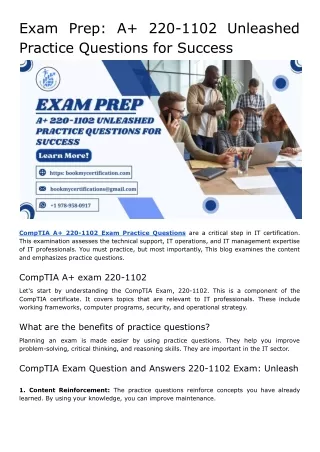 Exam Prep_ A  220-1102 Unleashed Practice Questions for Success