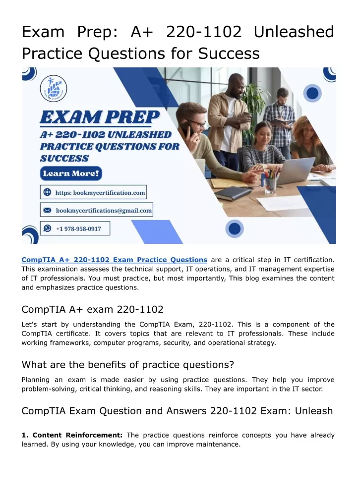 exam prep a 220 1102 unleashed practice questions