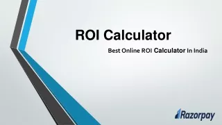 Return on Investment (ROI) Calculator - Razorpay