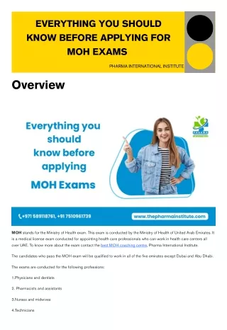 Everything You Should Know Before Applying for MOH Exams