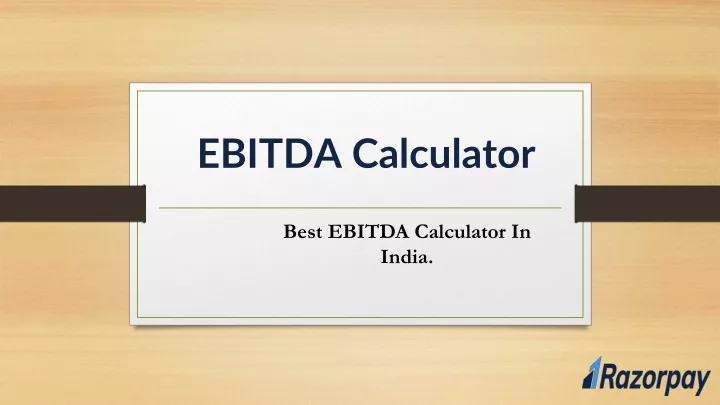 ebitda calculator