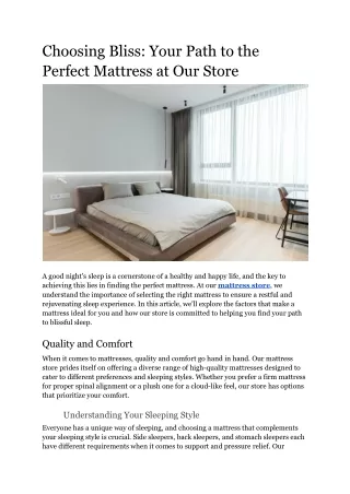 choosing bliss your path to the perfect mattress