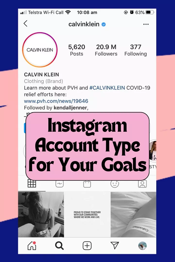 instagram account type for your goals