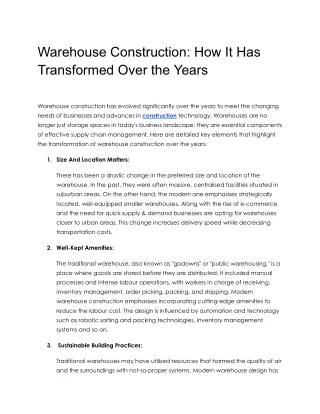 Warehouse Construction_ How It Has Transformed Over the Years