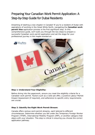 Preparing Your Canadian Work Permit Application: A Step-by-Step Guide for Dubai
