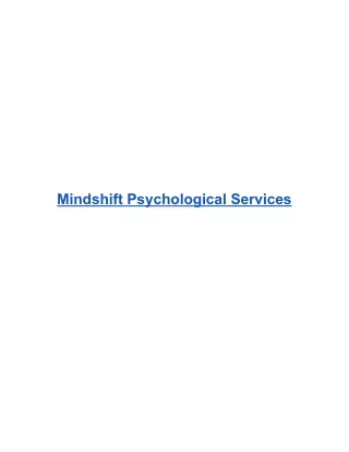 Mindshift Psychological Services
