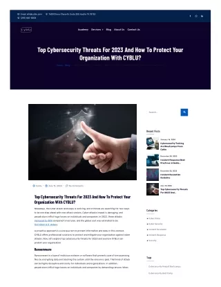 Top Cybersecurity Threats For 2023 And How To Protect Your Organization With CYB