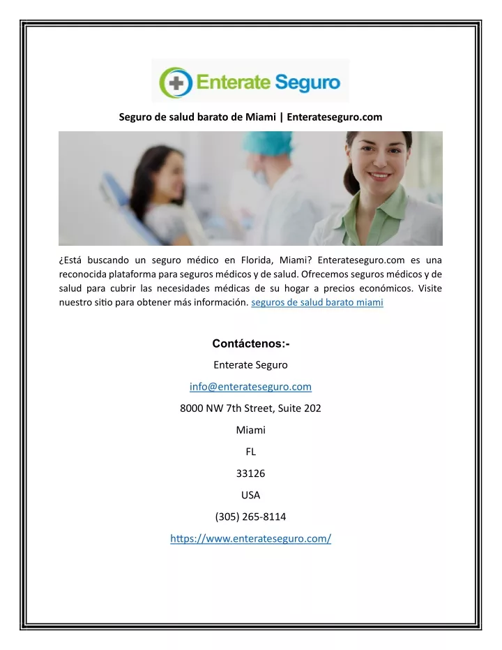 seguro de salud barato de miami enterateseguro com