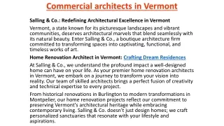 Commercial architects in Vermont
