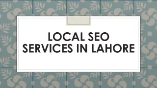 Local SEO services in Lahore