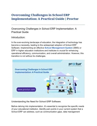 Overcoming Challenges in School ERP Implementation_ A Practical Guide _ Proctur
