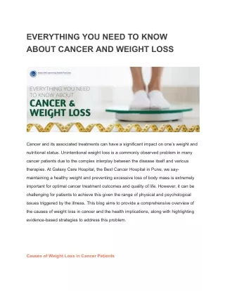EVERYTHING YOU NEED TO KNOW ABOUT CANCER AND WEIGHT LOSS