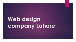 Web design company Lahore