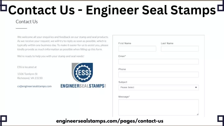 contact us engineer seal stamps