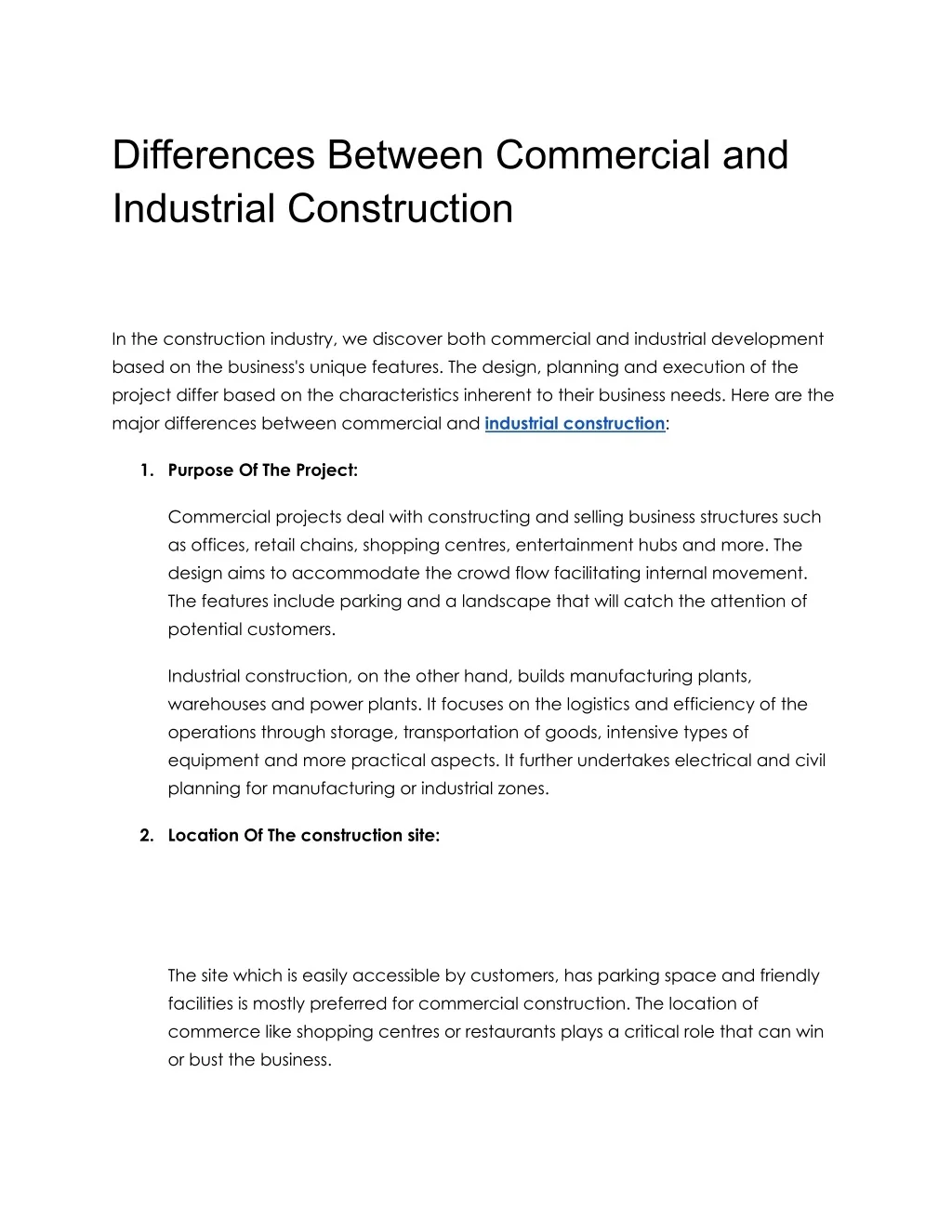 PPT - Differences Between Commercial and Industrial Construction ...
