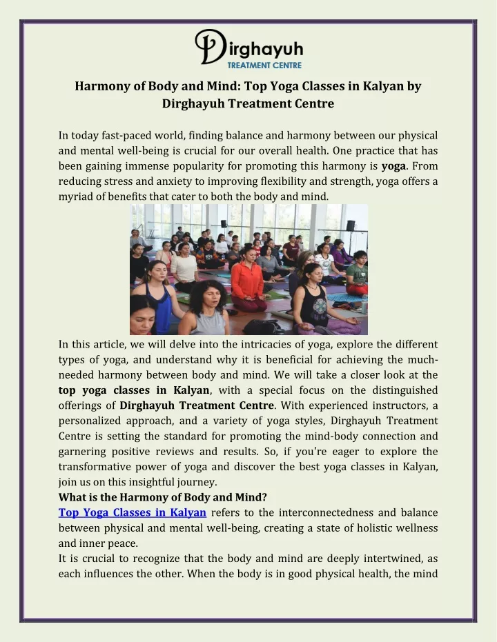 harmony of body and mind top yoga classes