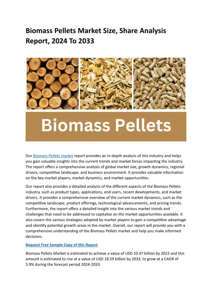 biomass pellets market size share analysis report