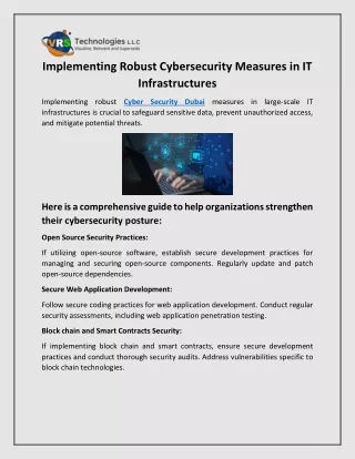 implementing robust cybersecurity measures
