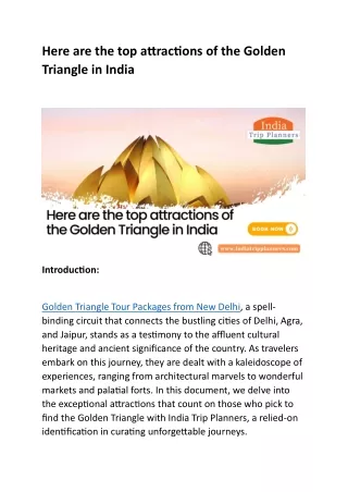 The best attractions of the Golden Triangle in India