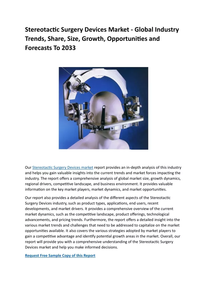 stereotactic surgery devices market global