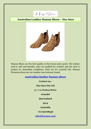 Australian Leather Human Shoes – Hey Sara