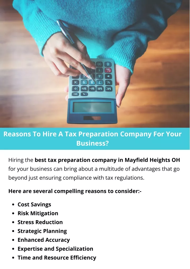 reasons to hire a tax preparation company